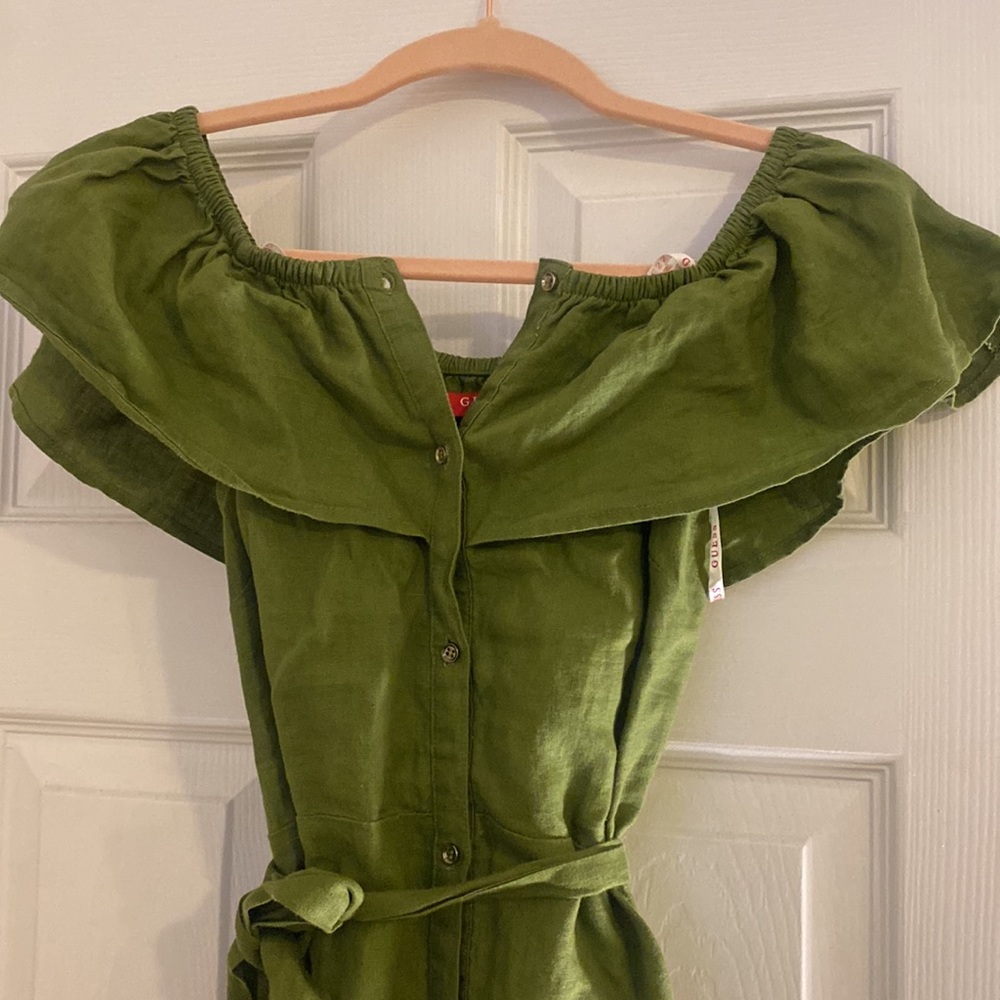 Linen green dress 🍏
